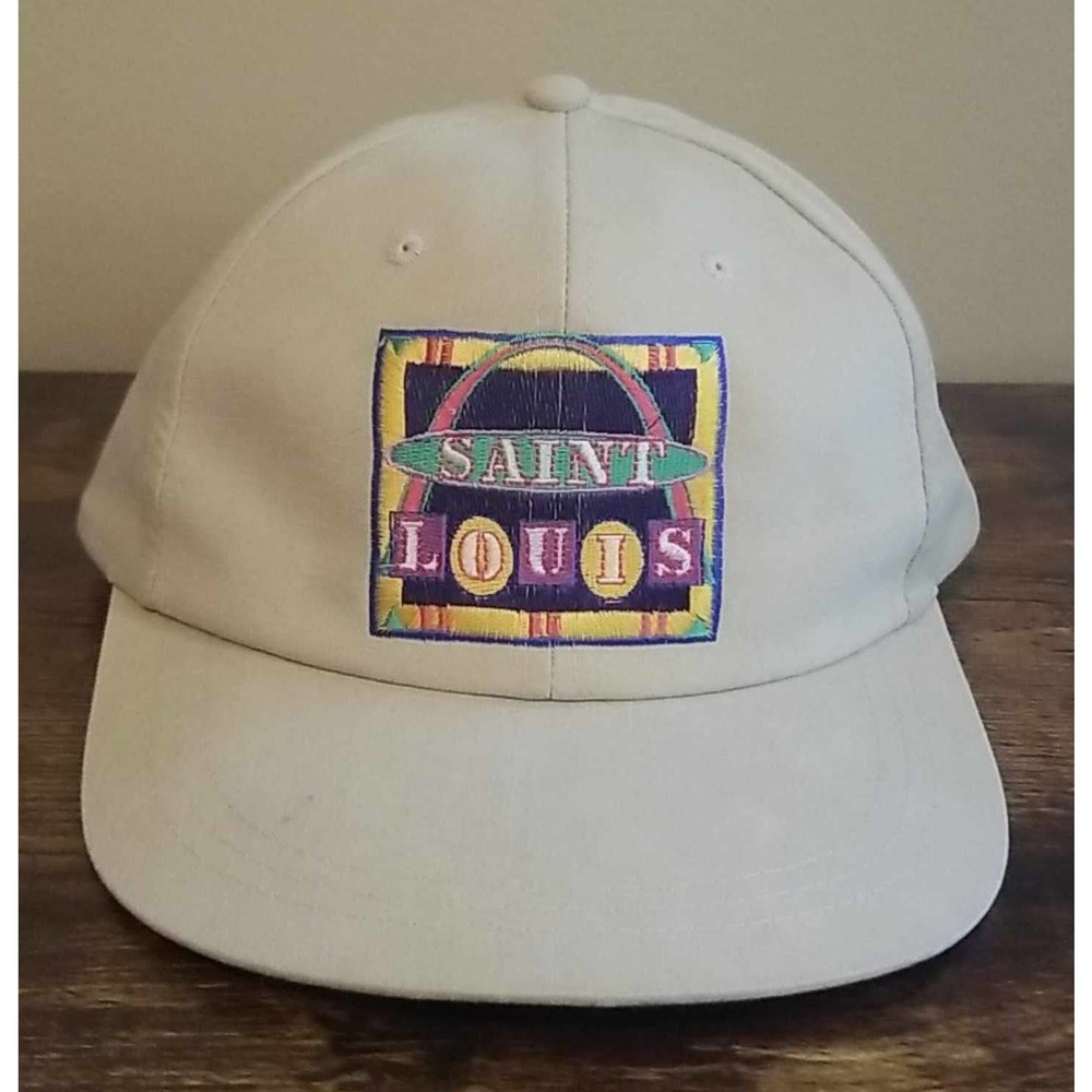 Saint Louis Arch Colorful Unique Tan Flat Bill Hat - Adjustable